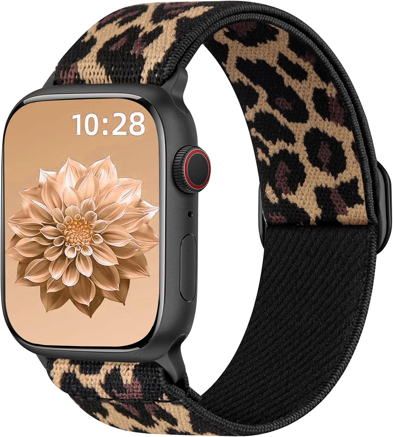 Detalle de Ynitec Leopard Stretchy Band for Apple Watch (40mm/38mm/41mm/42mm), Adjustable Sport Nylon Loop Strap