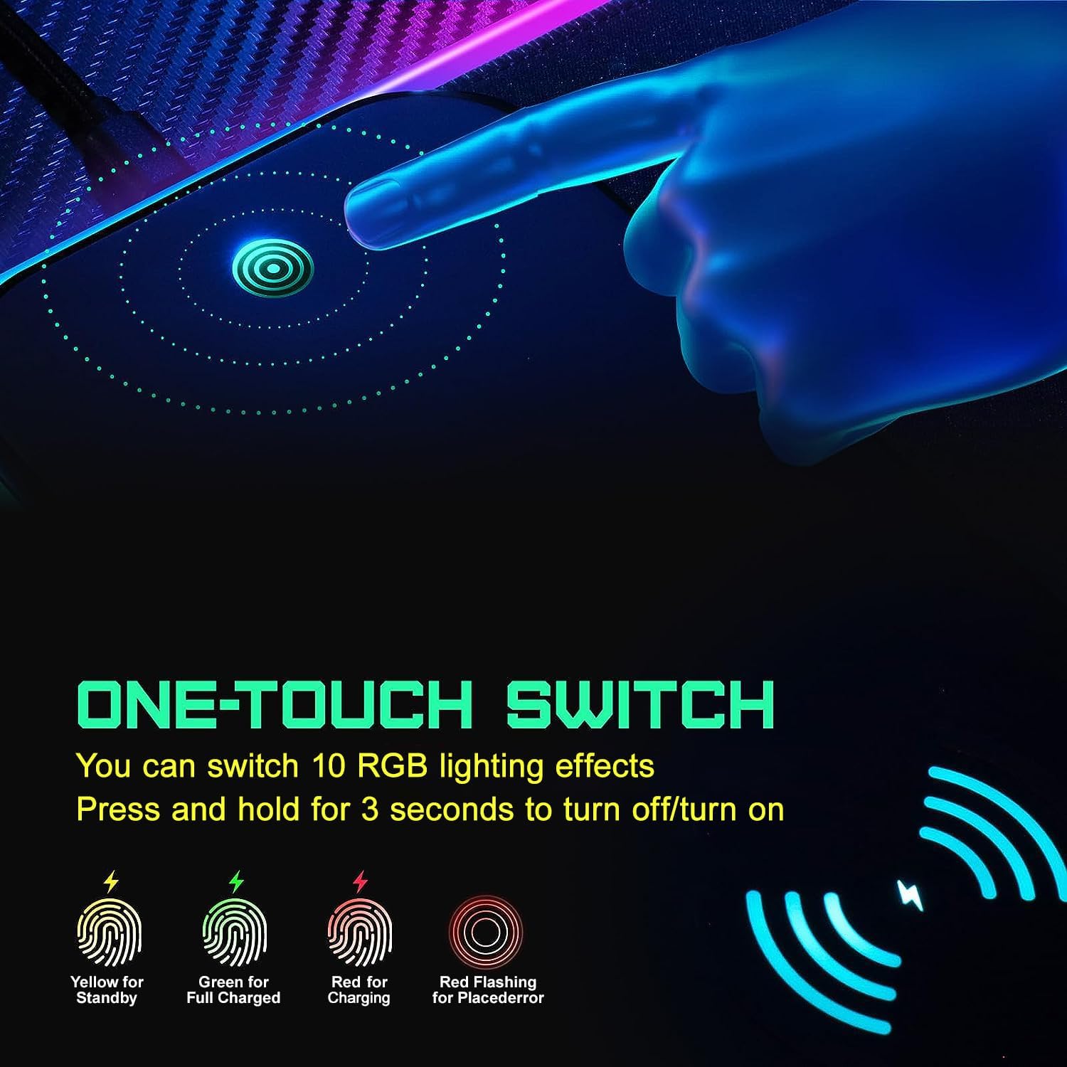 Thumbnail 4 de GIM Wireless Charging RGB Mouse Pad