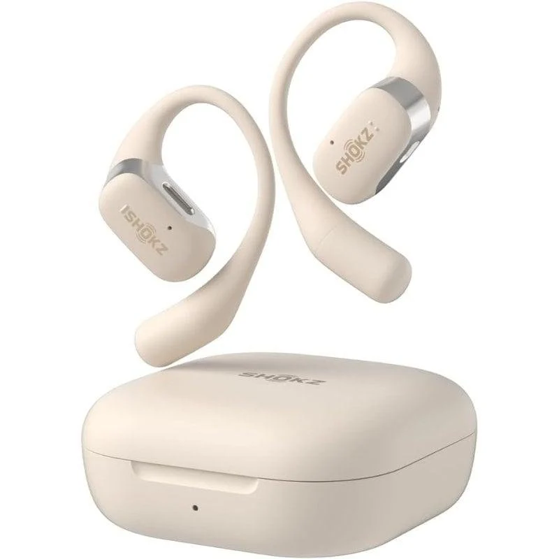 Detalle de Shokz Openfit auriculares inalámbricos Open Ear IP54 con micrófono (beige)
