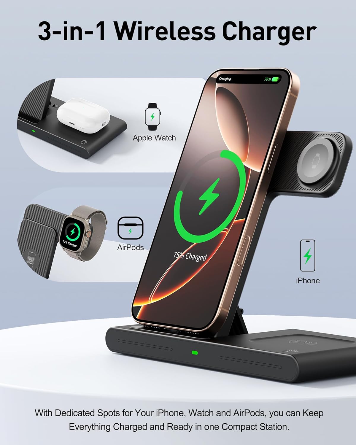 Thumbnail 2 de RYND 2026 Travel 3-in-1 Wireless Charger for iPhone