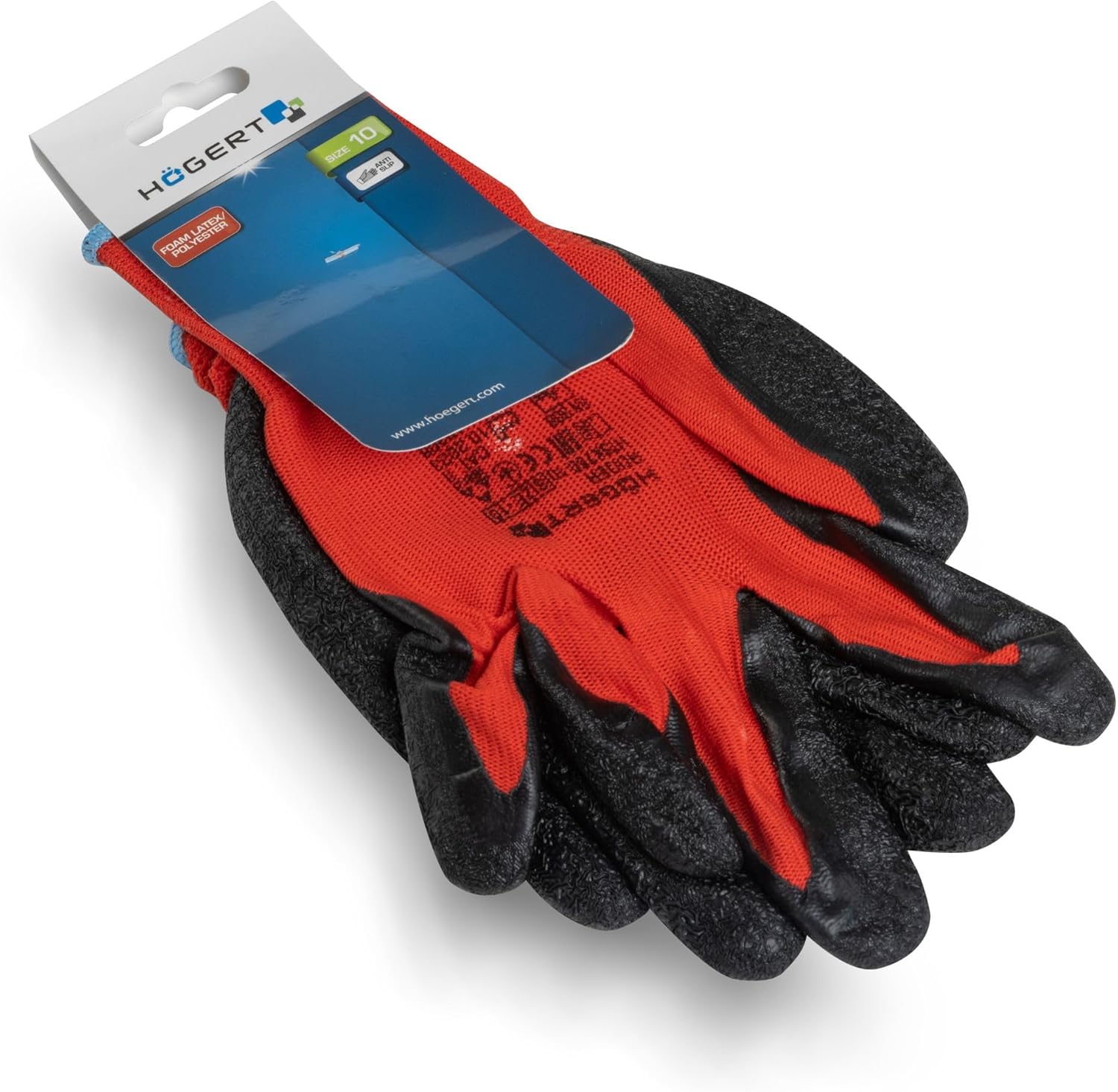 Thumbnail 6 de Gants de protection RODER de Högert Technik – latex, taille 9, rouge/noir