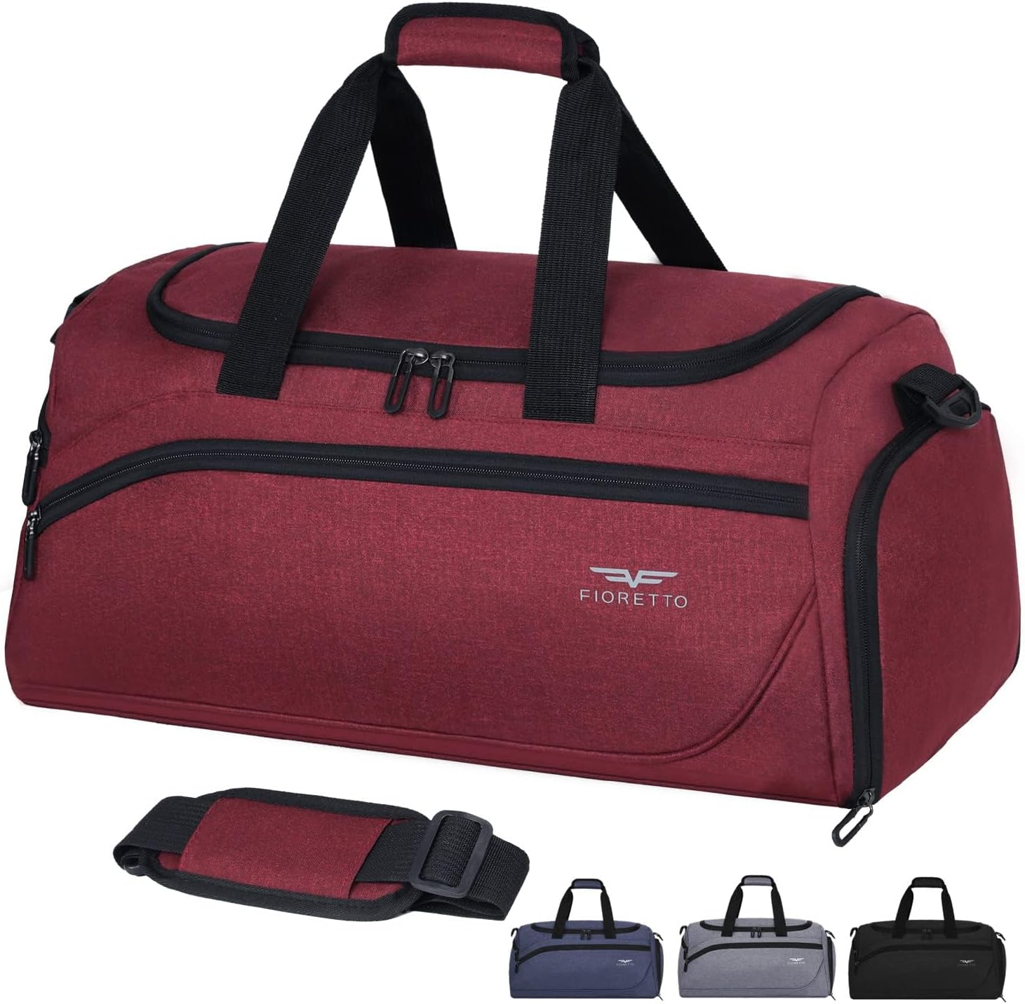 Thumbnail 6 de FIORETTO Mens Sports Gym Bag with Wet Pocket & Shoe Compartment – a practical travel duffle with flexible carry options