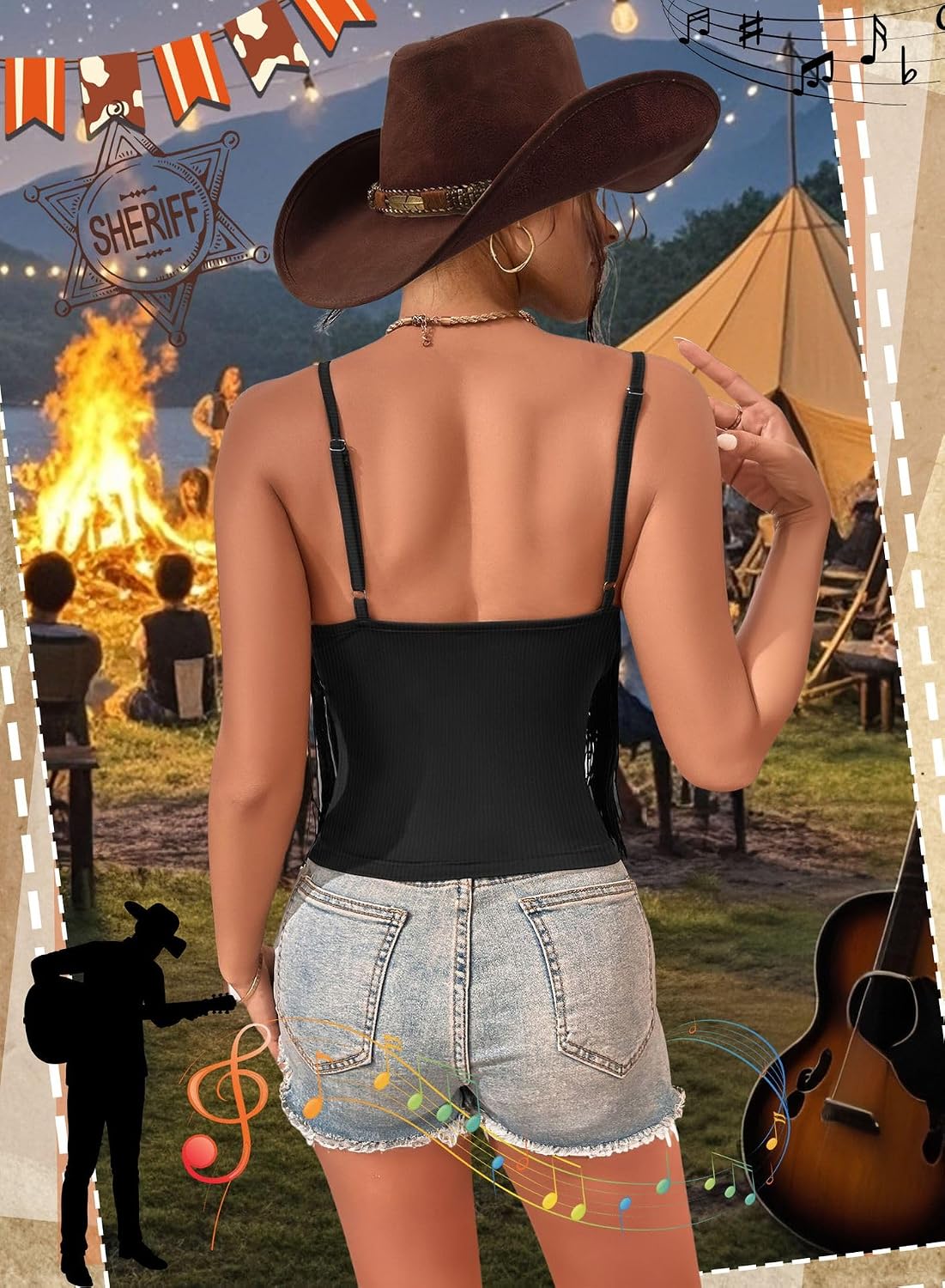 Detalle de Fringe Tank Tops Cowgirl Festival