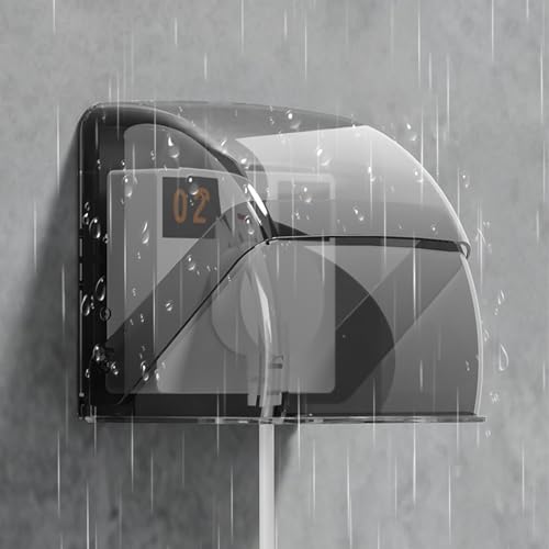 Thumbnail 2 de Yuqilin Protector de pared para interruptor y luz negro transparente (tapa plegable impermeable)