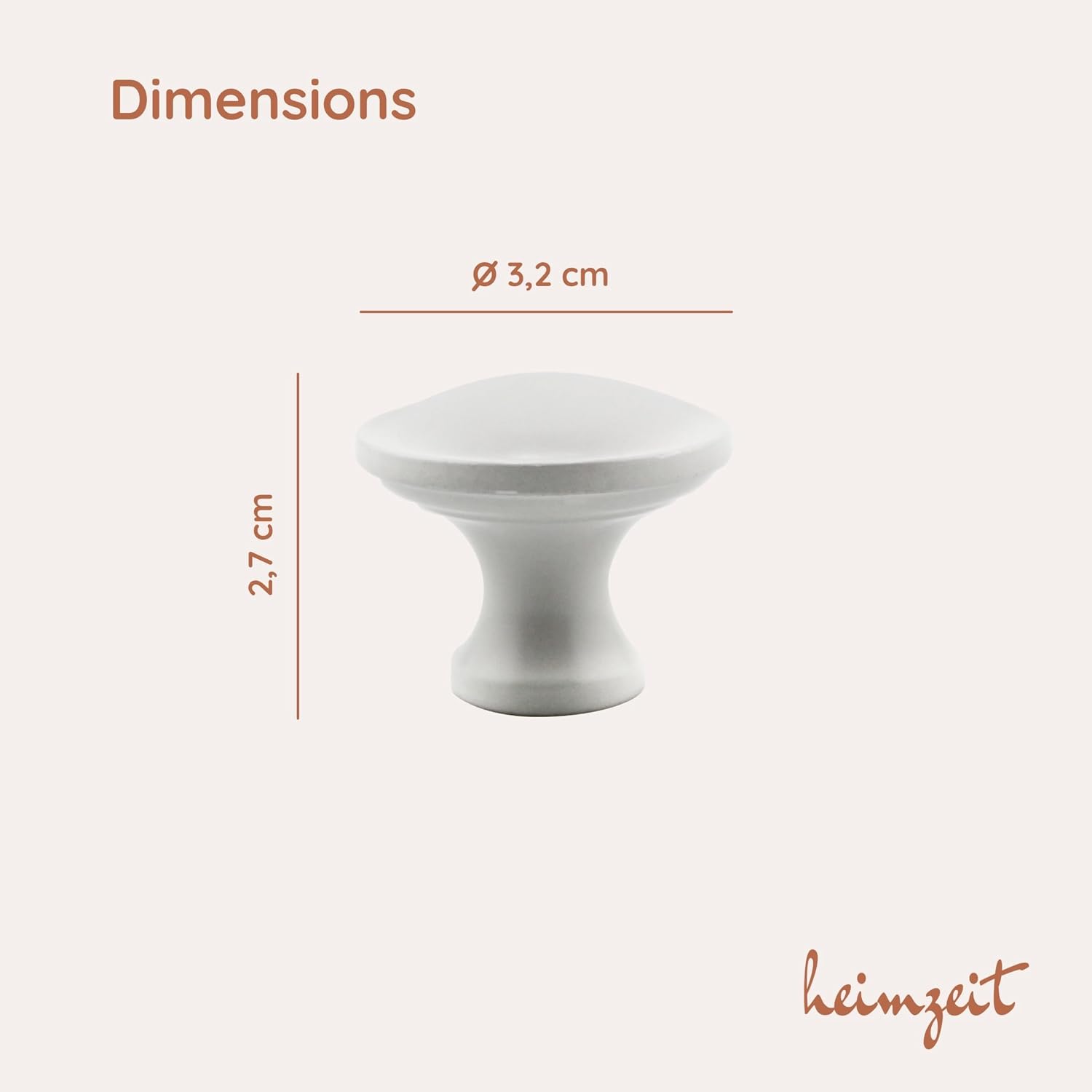 Thumbnail 1 de heimzeit Nova Cabinet Knobs, White Aluminium, 8-Piece Set