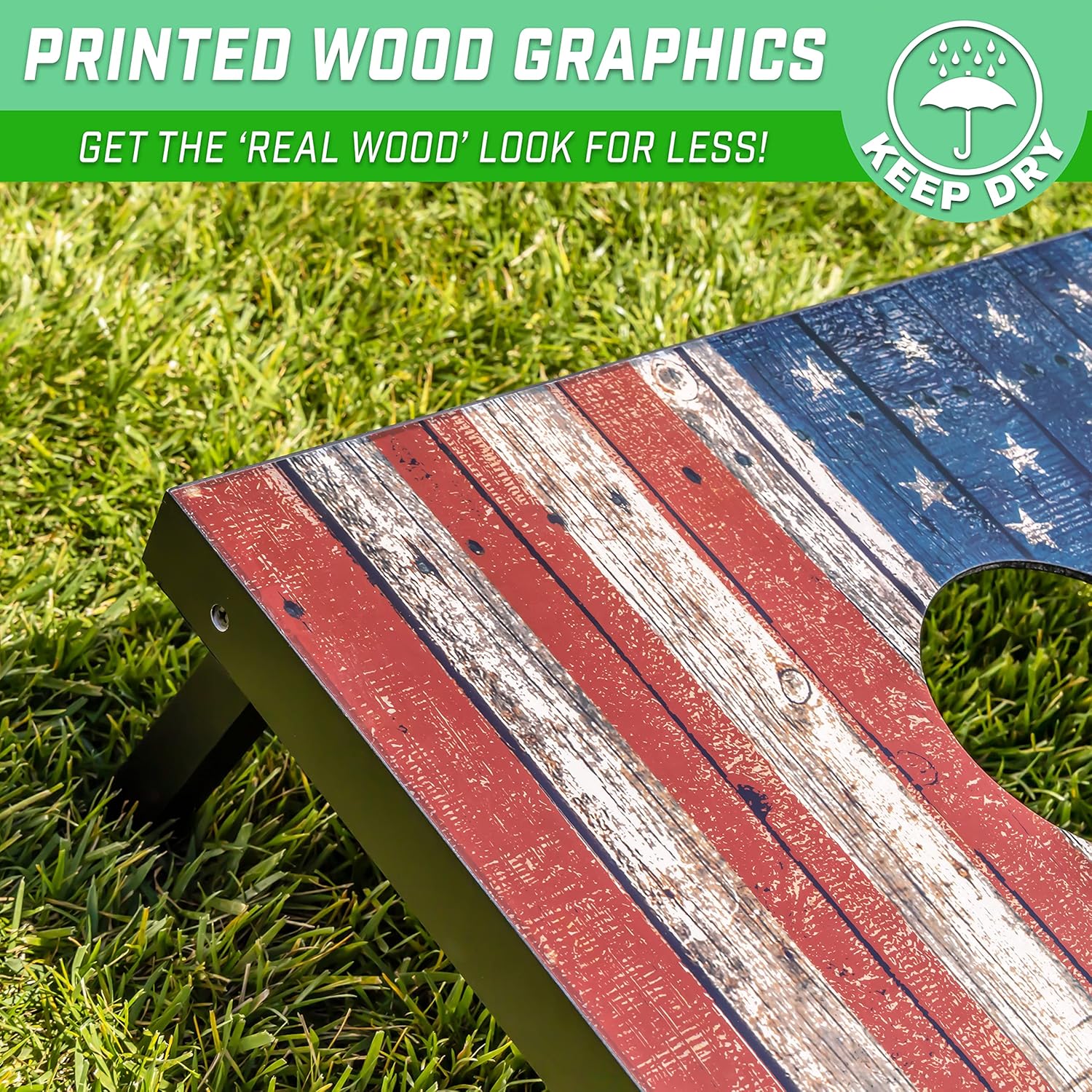 Thumbnail 2 de GoSports Classic Cornhole Set – 2 planches MDF, 8 sacs et étui de transport (style drapeau américain)