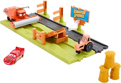 Detalle de Mattel Disney Pixar Cars Huida de Frank Pista con Rayo McQueen