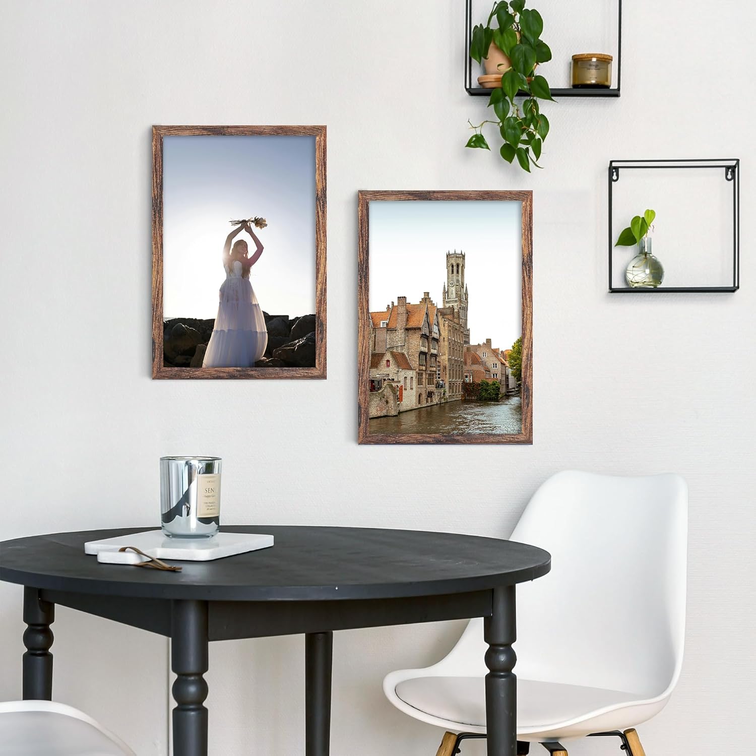 Thumbnail 1 de Fisnish 12x16 Brown Picture Frame – Classic Poster Frame for Horizontal or Vertical Wall Mounting (1 Pack)