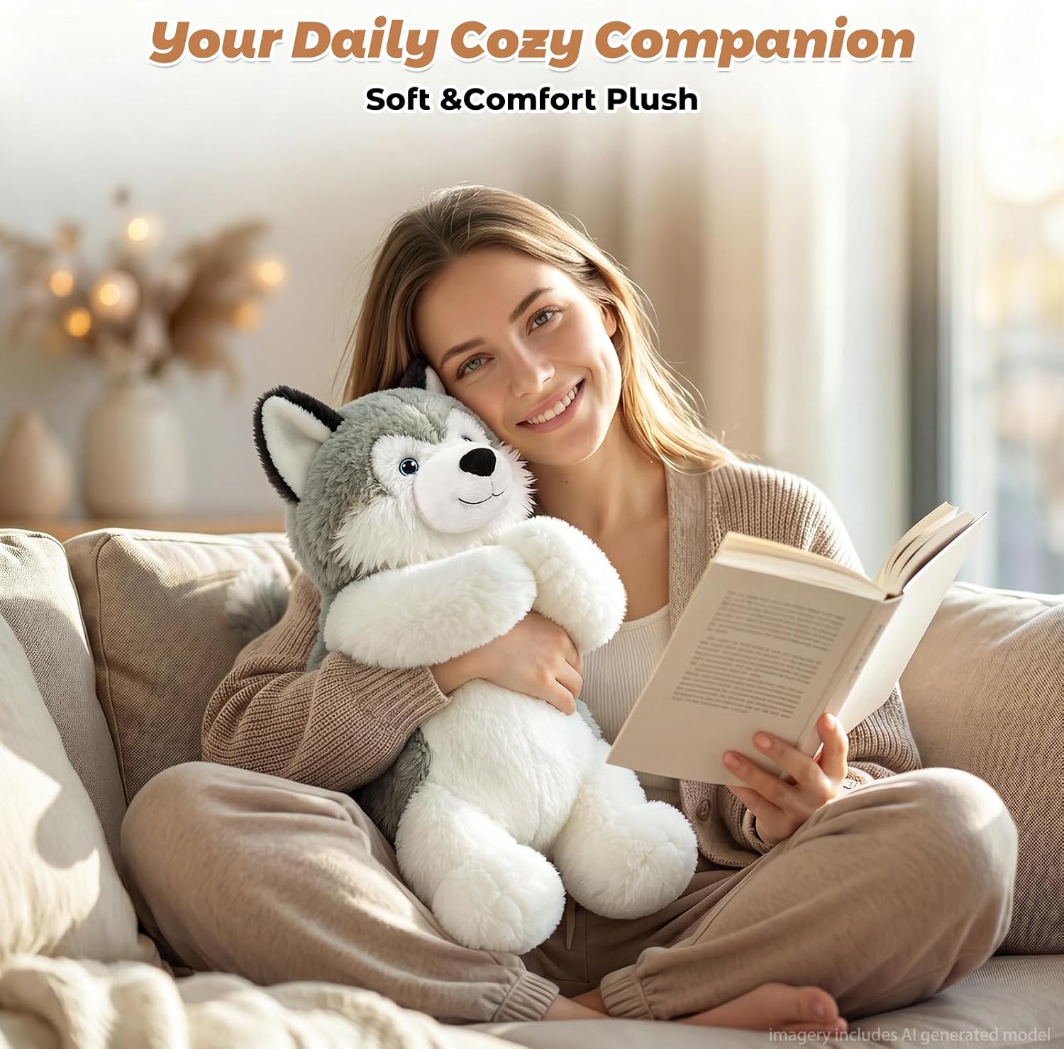 Thumbnail 5 de Bobbie & Laxi 25-Inch Weighted Husky Plush Toy