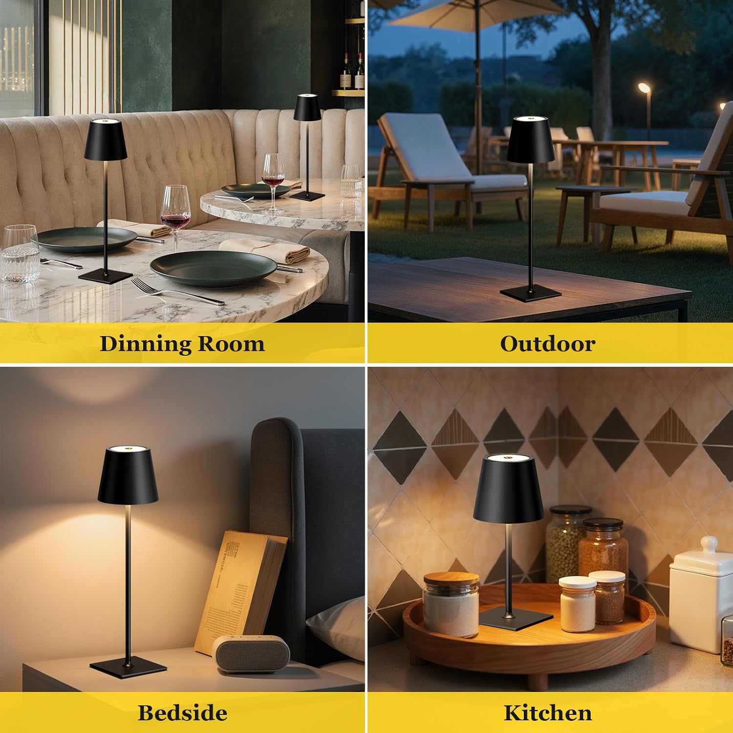 Thumbnail 2 de Kakanuo 9RT81 Cordless Table Lamps, 2-Pack with 3 Color Temperatures