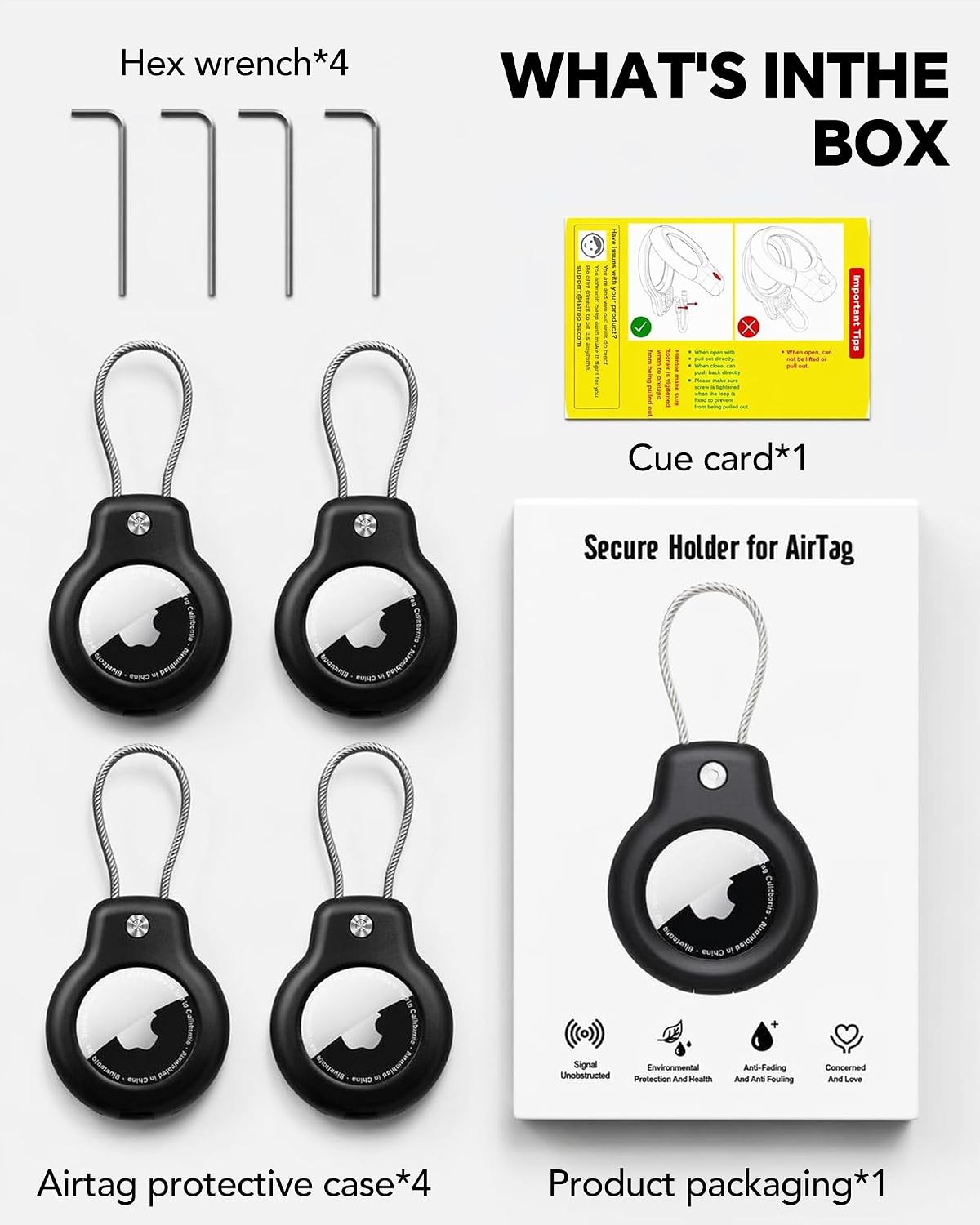 Thumbnail 6 de Apple AirTag Holder Case 4-Pack keychain 🔑