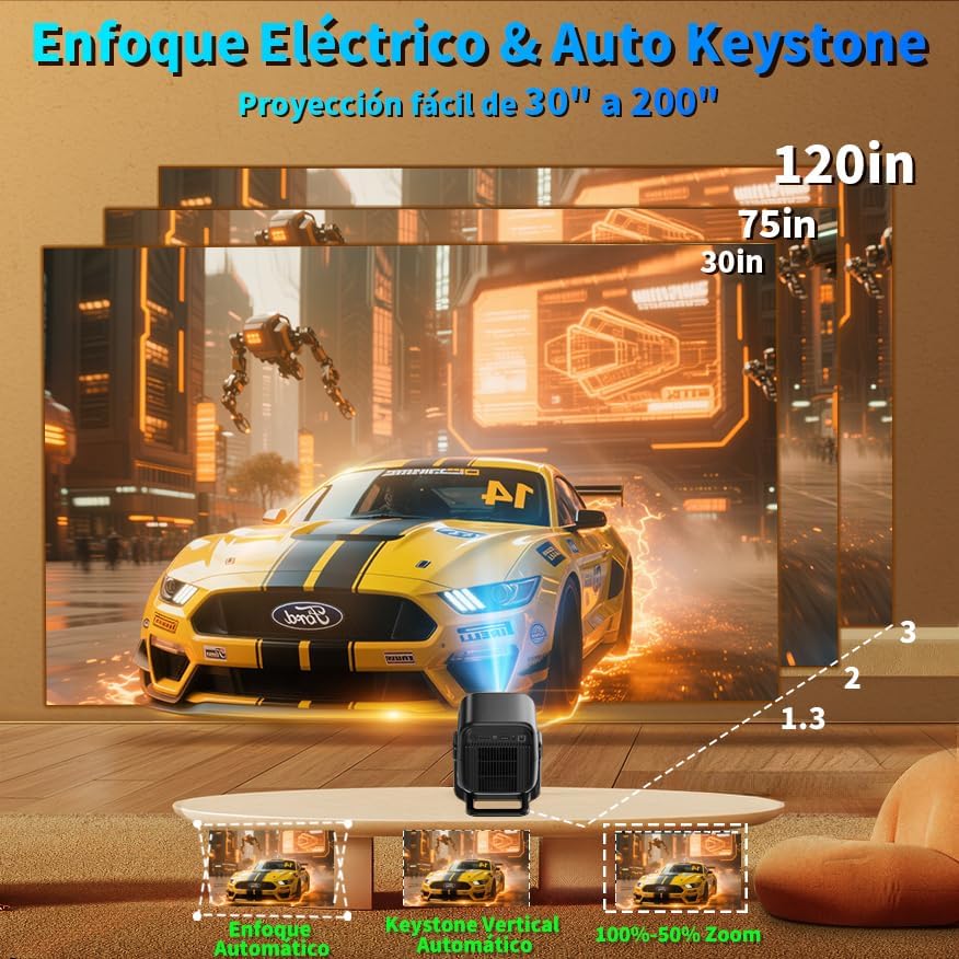 Thumbnail 8 de 📽️ Proyector 1080P Nativo WiFi 6 BT 5.4 Mini Portátil Autofoco