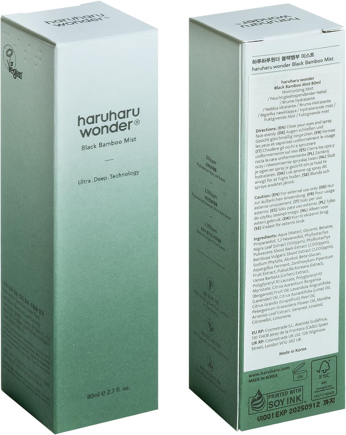 Thumbnail 6 de Haruharu WONDER Black Bamboo Mist – Brume hydratante et raffermissante, 2,7 fl.oz