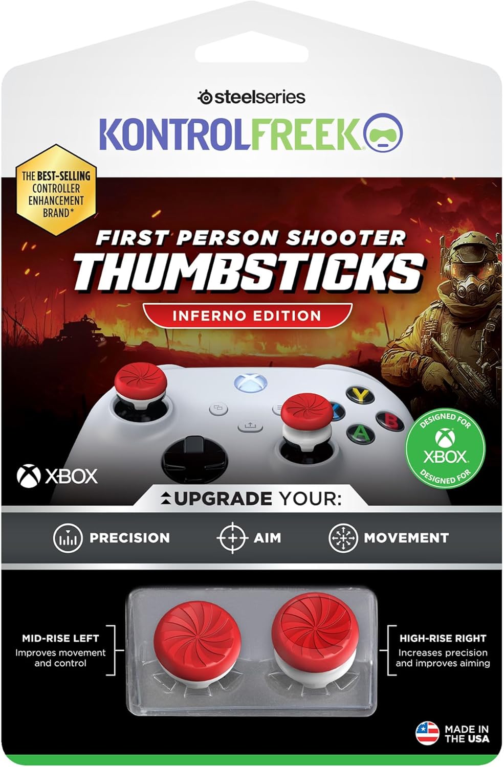 Thumbnail 5 de KontrolFreek FPS Freek Inferno grips pour manette Xbox (rouge) – rehausseurs haut & milieu