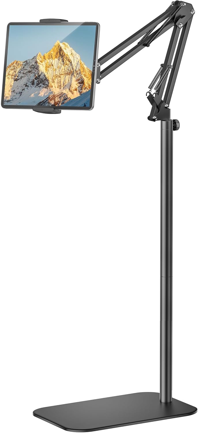 Detalle de TabHolderix Tablet Bodenständer – 360° drehbar und verstellbar für 4,7–12,9 Zoll Geräte