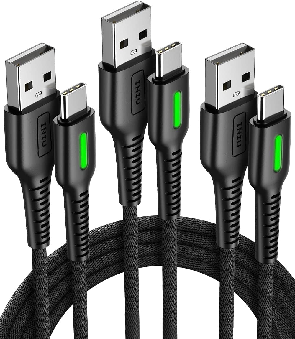 INIU USB-A to USB-C charging cable, 3-pack