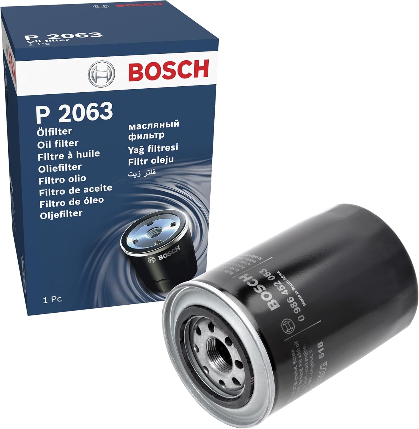 Detalle de Bosch P2063 — Filtre à huile auto