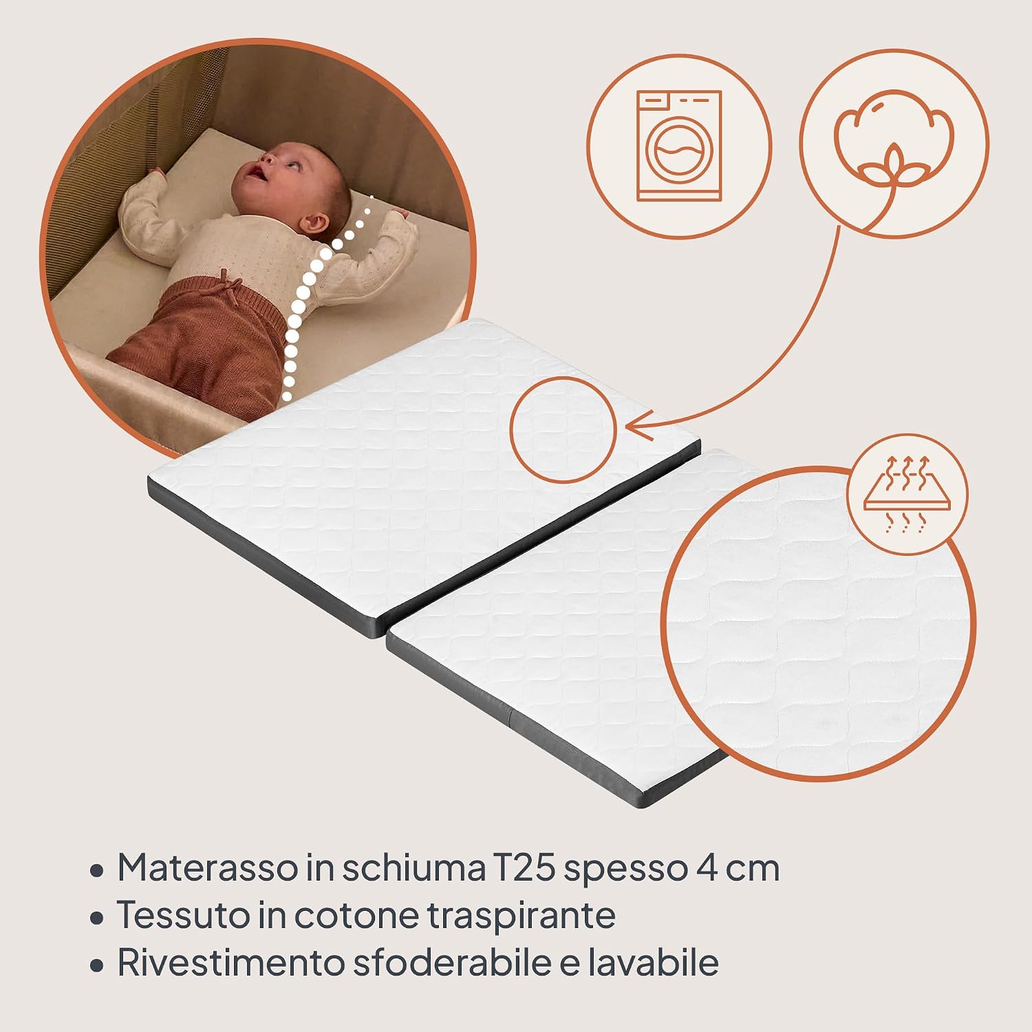 Thumbnail 2 de Lionelo Alice Lettino da Viaggio 3 in 1: culla co-sleeping e box gioco pieghevole 104×70 cm