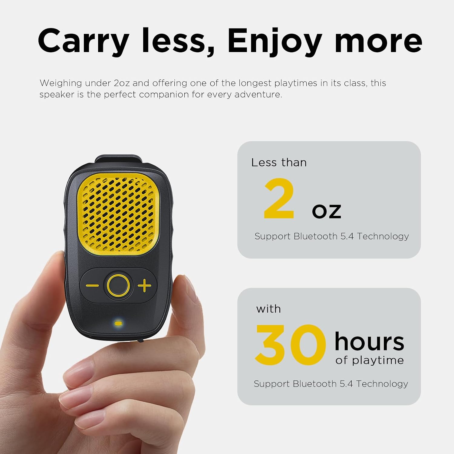 Detalle 2 de ShellHome SP-001 Wearable Bluetooth Speaker with Clip, Magnet and 30-Hour Battery