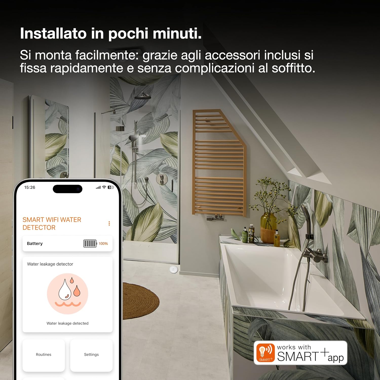 Thumbnail 4 de OSRAM SMART+ Rilevatore di acqua WiFi bianco (IP20, 69 mm) con allarme e app SMART+