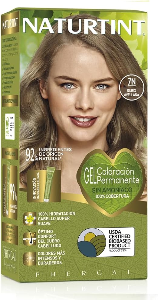 Detalle de NATURTINT Biobased Rubio Avellana 7N 🌿 Tinte Natural Permanente