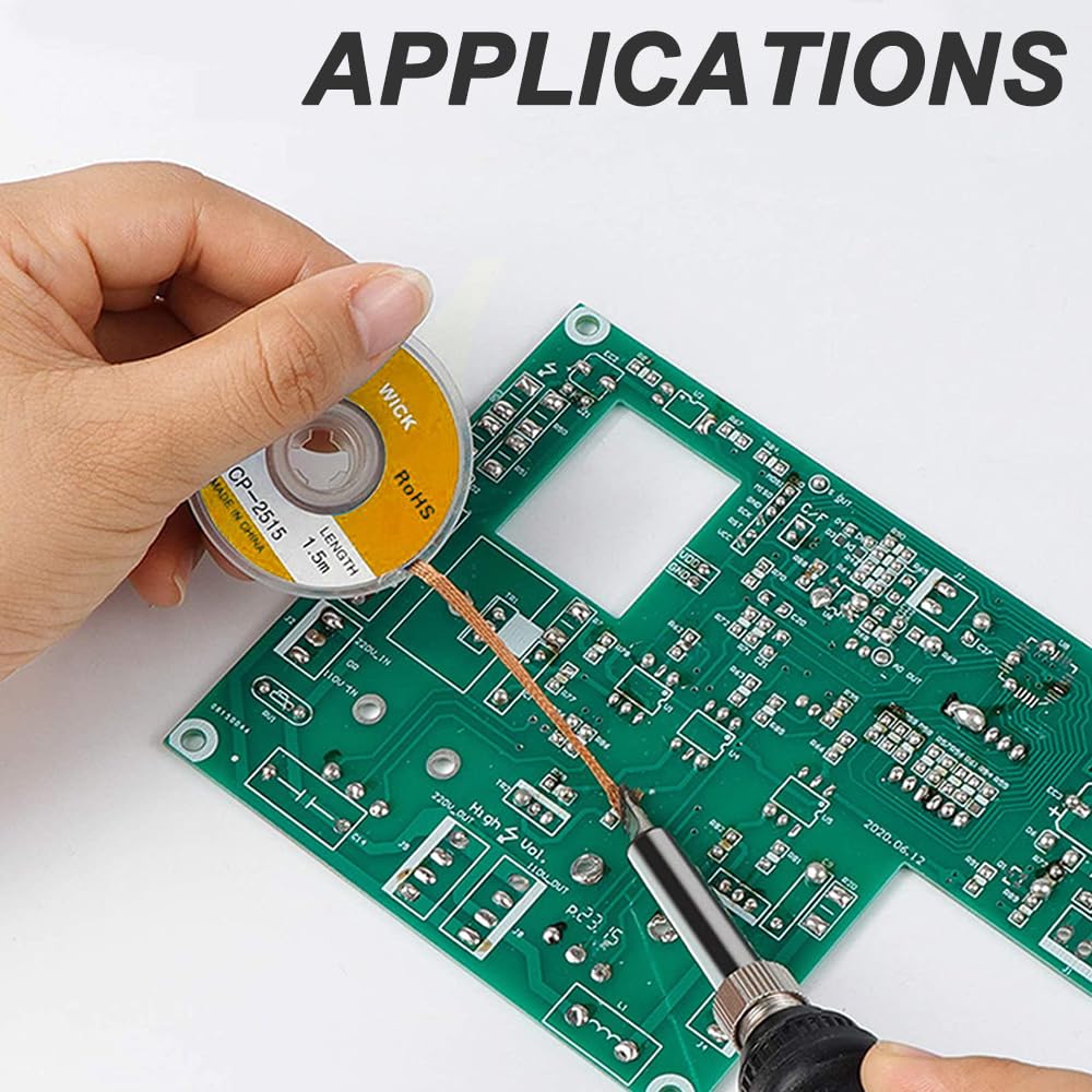 Thumbnail 6 de Xiatiaosann Solder Wick Braid with Flux and Desoldering Sucker (1.5mm, 2 Pack, 150cm each)