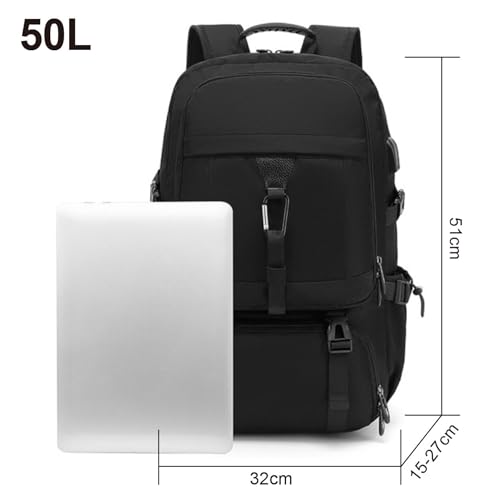 Thumbnail 7 de Mi Ko Mi Ka Mochila de Viaje Grande 50L 2210 Negro: resistente al agua, compartimento para zapatos y puerto USB