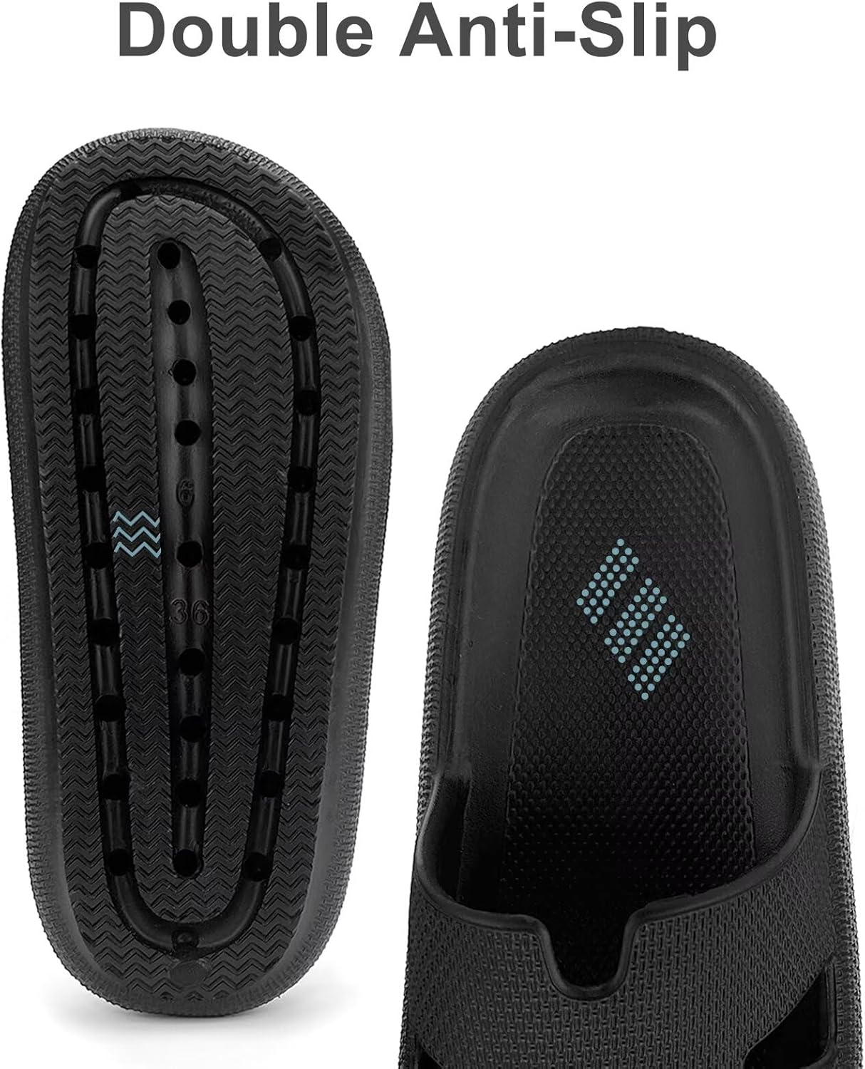 Thumbnail 4 de Haifago Cloud Slides Recovery Pillow Sandals with Memory Foam Cushion Sole (Platform, Non-Slip)