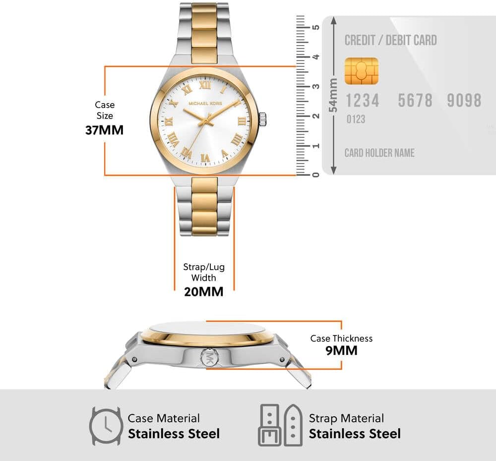 Thumbnail 6 de Michael Kors Lennox da donna: Orologio al quarzo con cinturino in acciaio inox, stile sofisticato