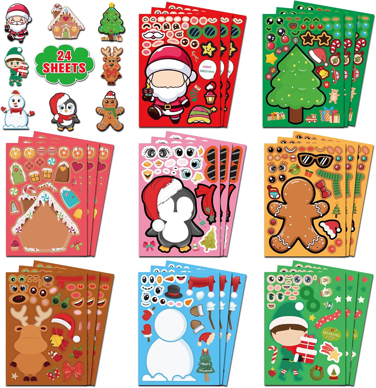 Detalle de Christmas Stickers, 24 Sheets