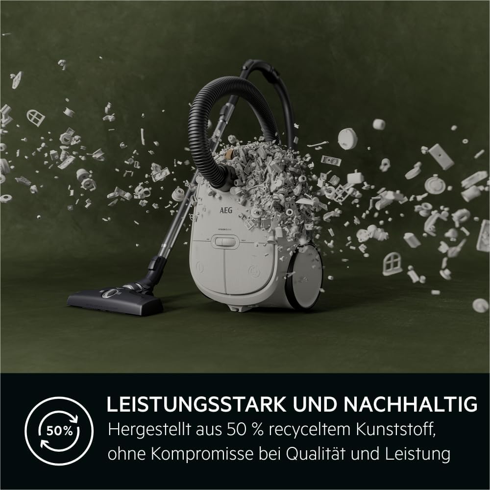 Thumbnail 5 de AEG AB61H6SW Staubsauger mit Beutel – 850 W, 12 m Kabel, Allergy Plus Filtration und 50% Recyclingkunststoff