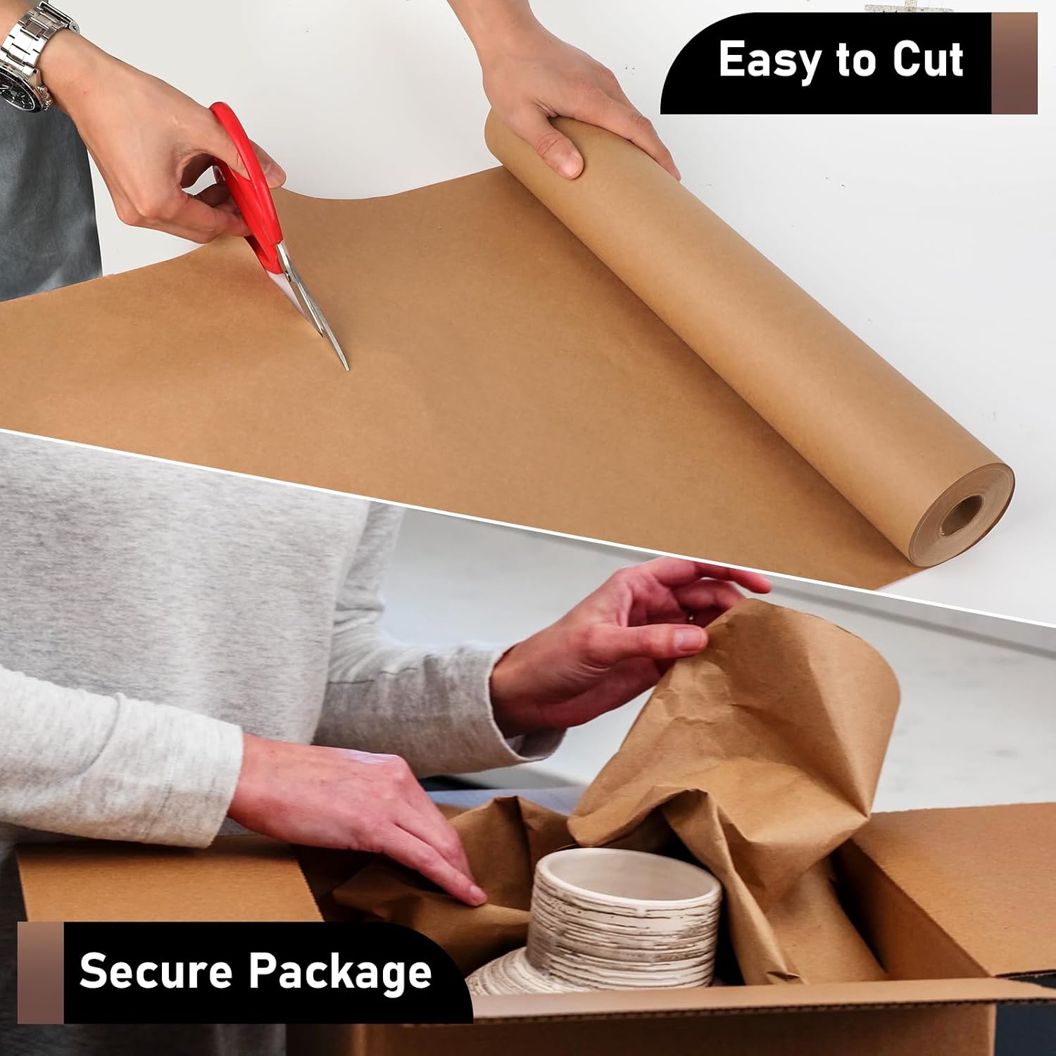 Thumbnail 5 de Ceecysaa Kraft paper Roll, Brown, 17.5" x 1200" for Gifts & Crafts