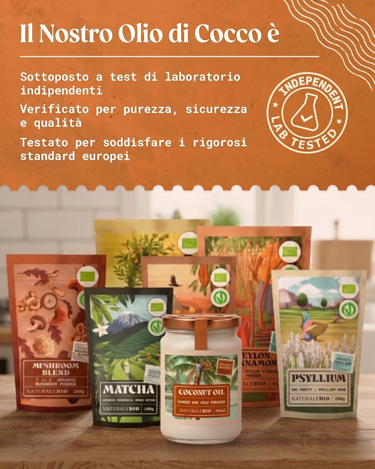 Detalle de NaturaleBio Olio di Cocco Bio Vergine Spremuto a Freddo: puro, biologico e versatile