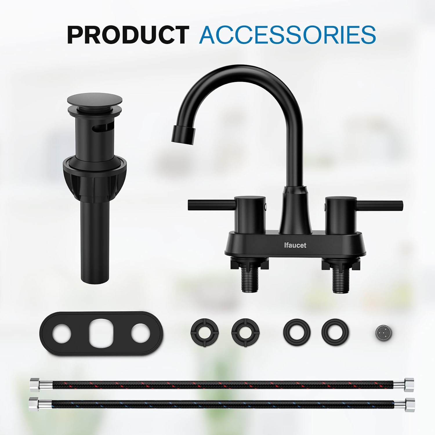 Thumbnail 5 de Ifaucet B0B3JHC37V 4-Inch Matte Black Centerset Bathroom Faucet