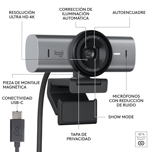 Thumbnail 6 de Logitech MX Brio Cámara web 4K, 1080p 60 FPS