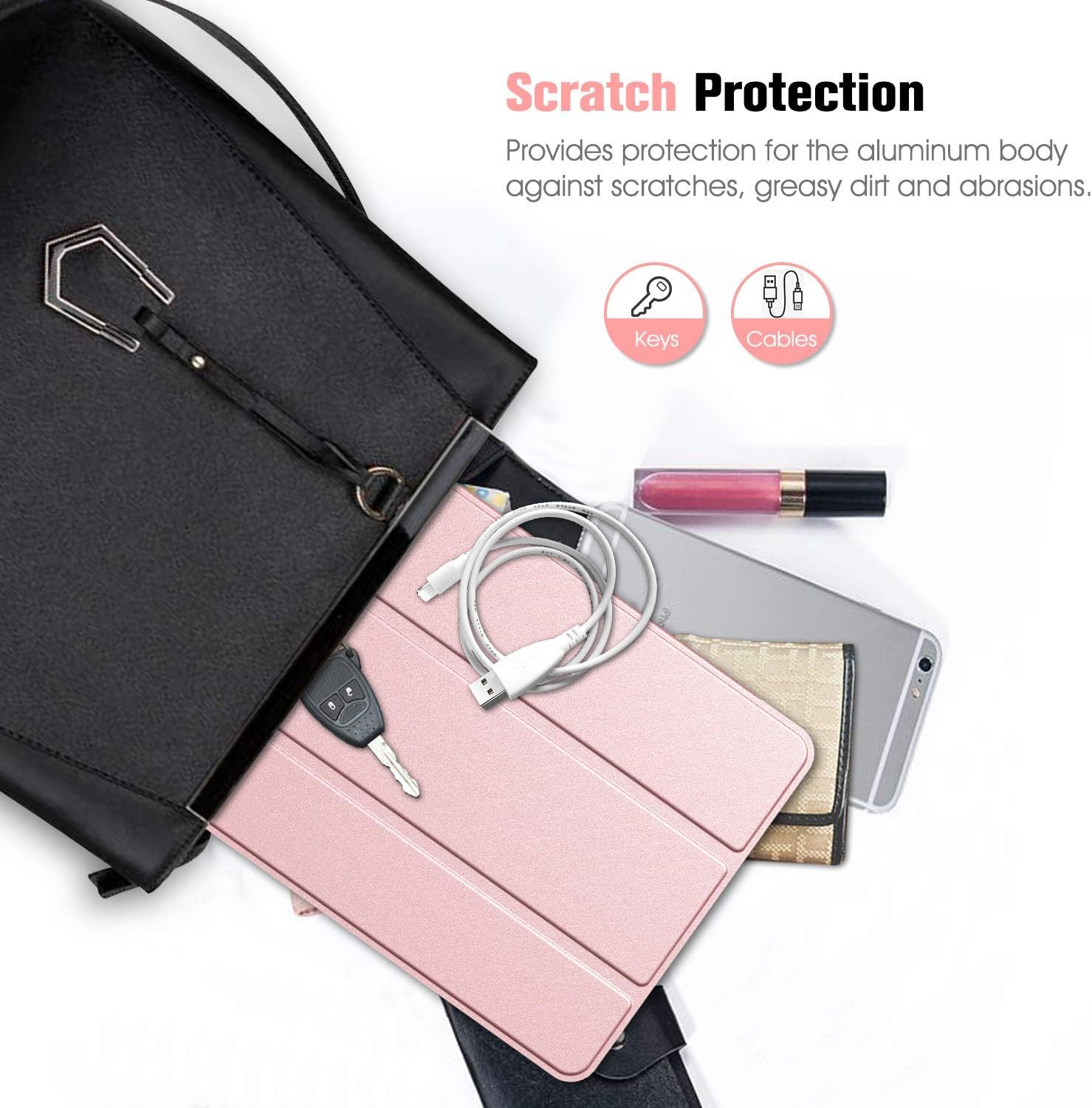 Thumbnail 5 de Fintie Schutzhülle für Samsung Galaxy Tab A 10,1 (SM-T510/T515, 2019) – ultradünn mit transparenter Rückseite in Roségold