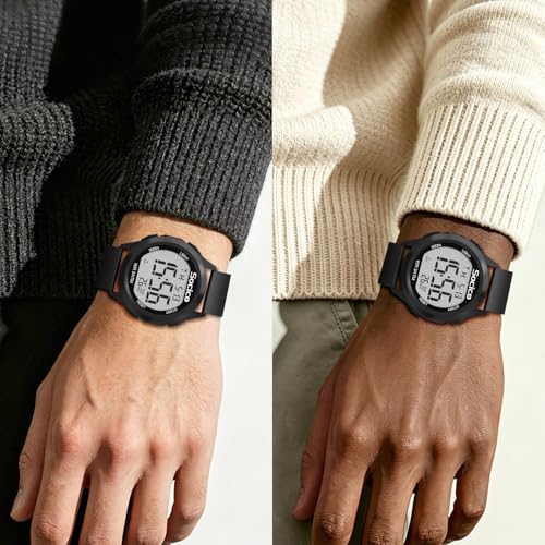 Thumbnail 6 de SOCICO Herren Digitaluhr 30M – robuster Militär-Style, großes Display, LED-Alarm