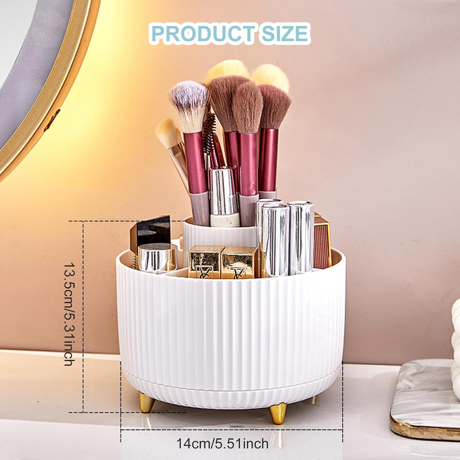 Detalle 2 de Cayxenful Drehbar Schreibtisch Organizer 5 Fächer