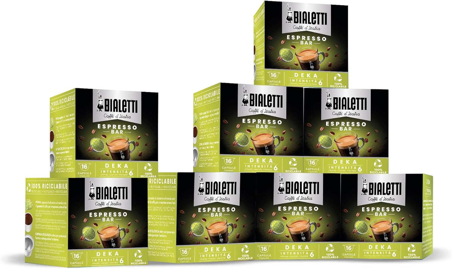 Detalle de Bialetti Caffè d'Italia Decaffeinato – Multipack 128 Capsule (8x16)