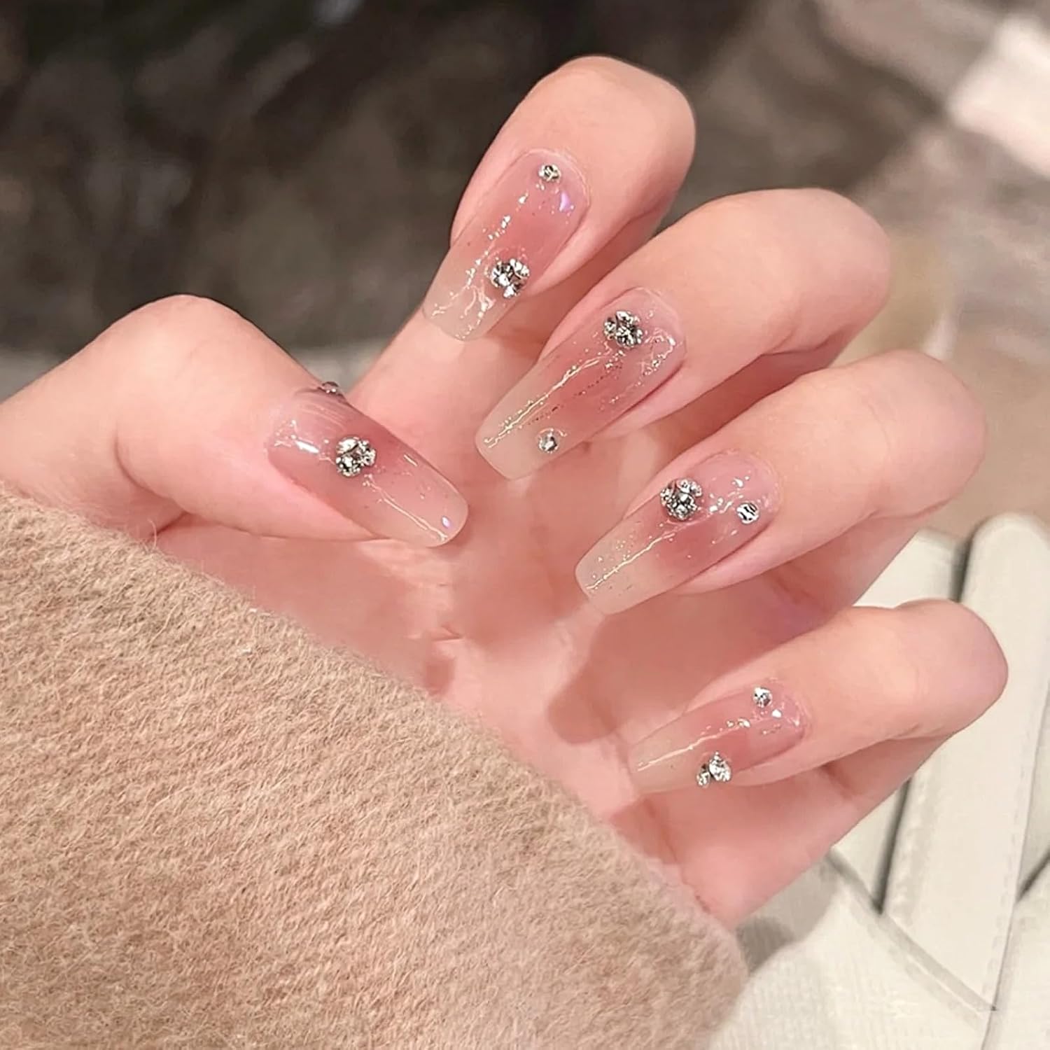 Detalle de Scettar 3er Set Nailart Perlen, Strasssteine & Glitzersteine – Gold/Silber, 0,6–5 mm, 3D Nageldesign & DIY