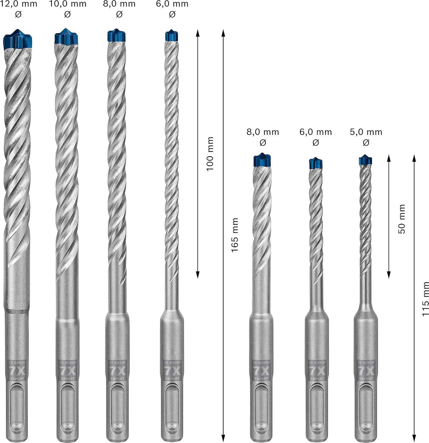 Thumbnail 3 de Bosch Accessories Coffret de 7 forets pour perforateur Expert SDS plus-7X (Ø 5-12 mm)