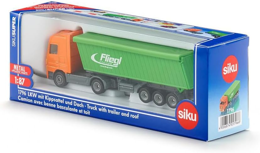 Thumbnail 6 de Siku 1796 Mercedes-Benz LKW mit Fliegl Kipper (1:87) – abnehmbare Dachplane, Metall/Kunststoff