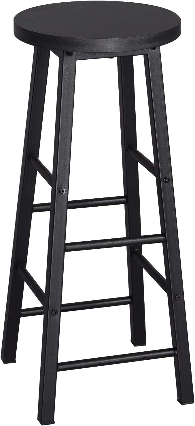 Detalle de WOLTU Barhocker-Set (4er) mit Fußstütze, 71 cm Höhe – Barstuhl aus stabilem Metallgestell in Schwarz