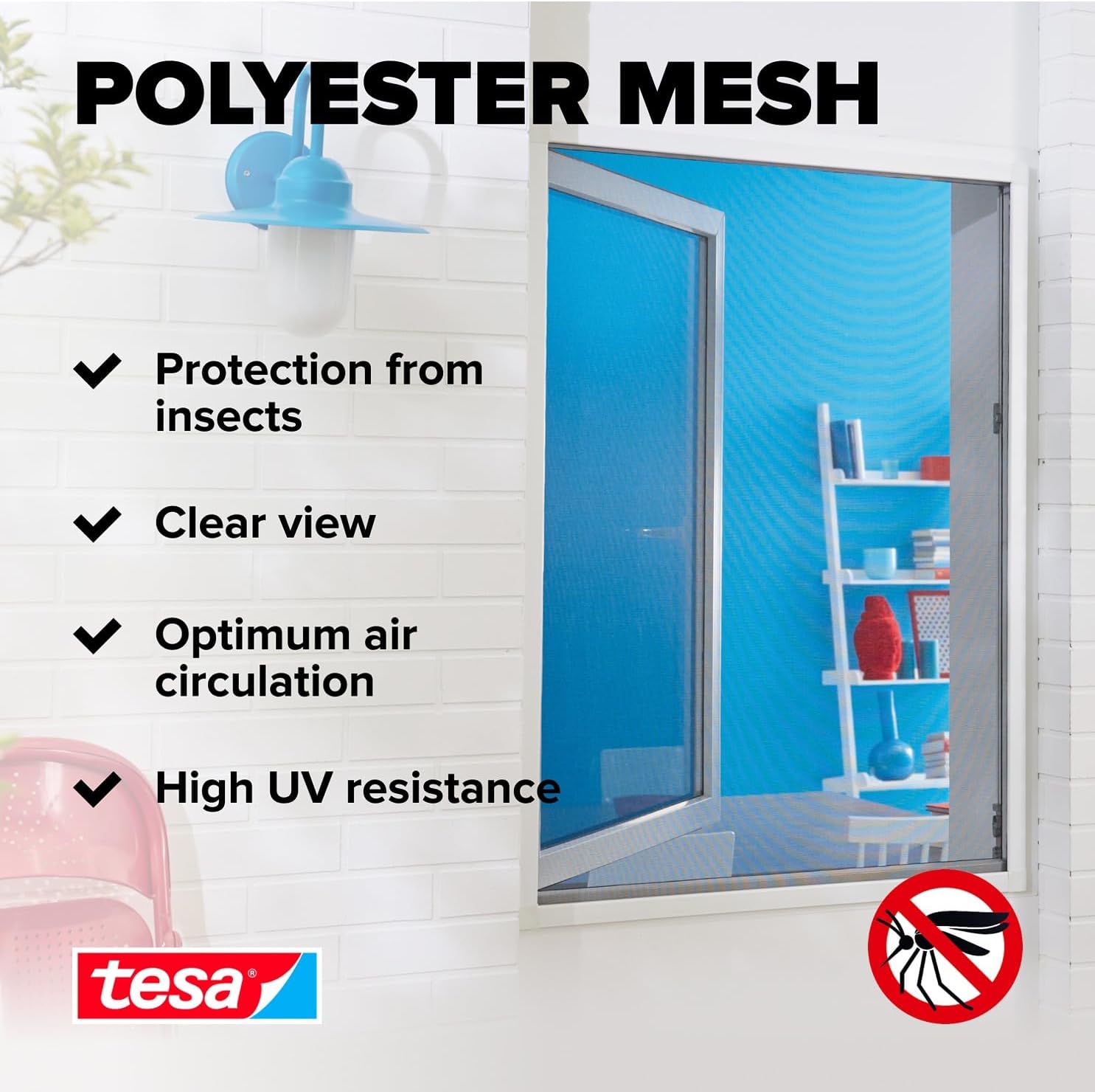 Detalle de TESA Insect Stop Hook & Loop STANDARD for Windows: White, 130 cm x 150 cm
