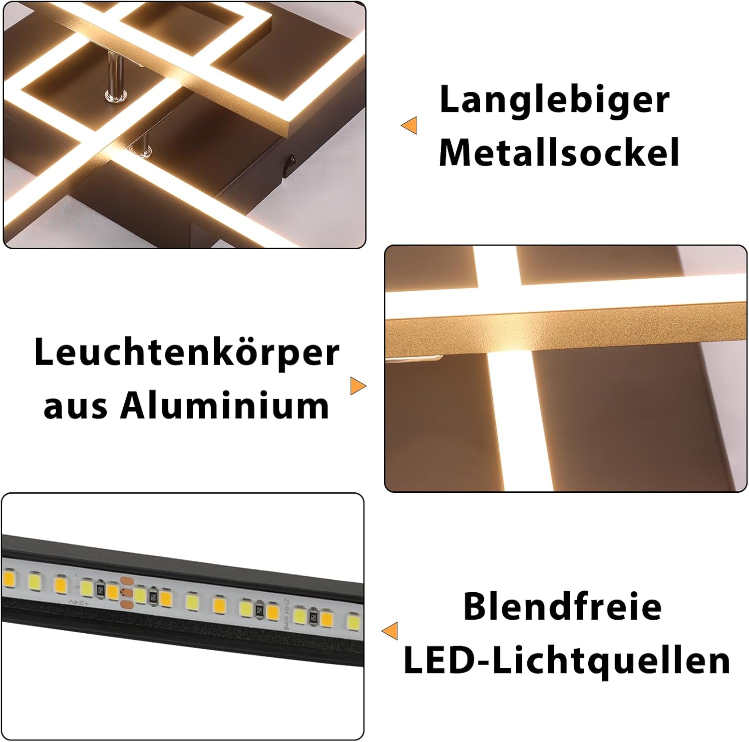 Detalle 1 de Homefire LED Deckenleuchte 36 W für Wohnzimmer