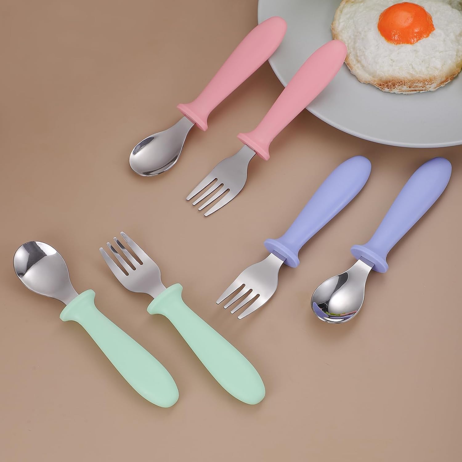 Detalle 2 de Pimoys G1951K-11-N Toddler Utensil Set, 18/8 Stainless Steel, 6 Pieces