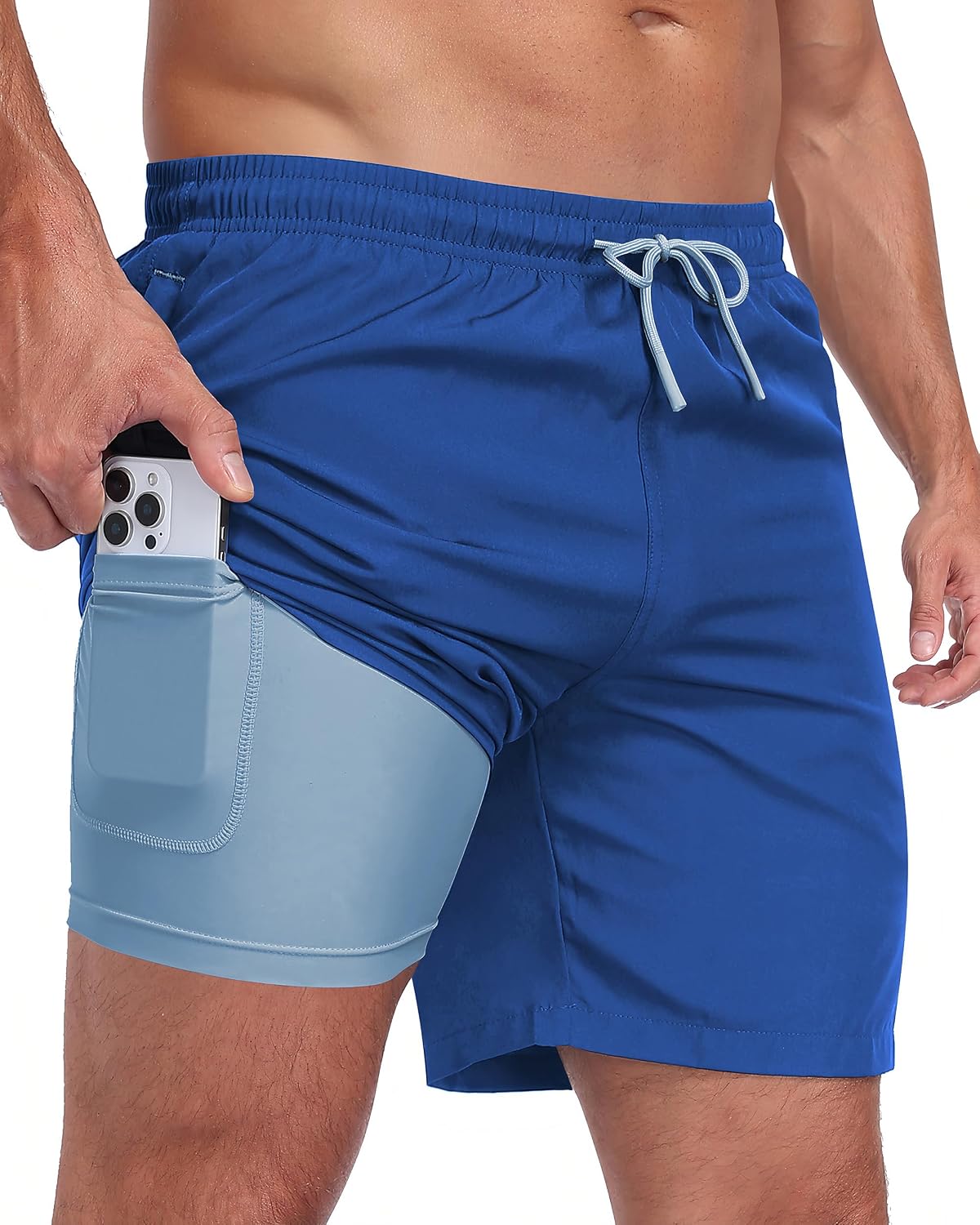Thumbnail 6 de Zzkouine 2-in-1 Badehose für Herren – leichte, schnelle Trocknung mit integrierter Innenhose und praktischen Taschen