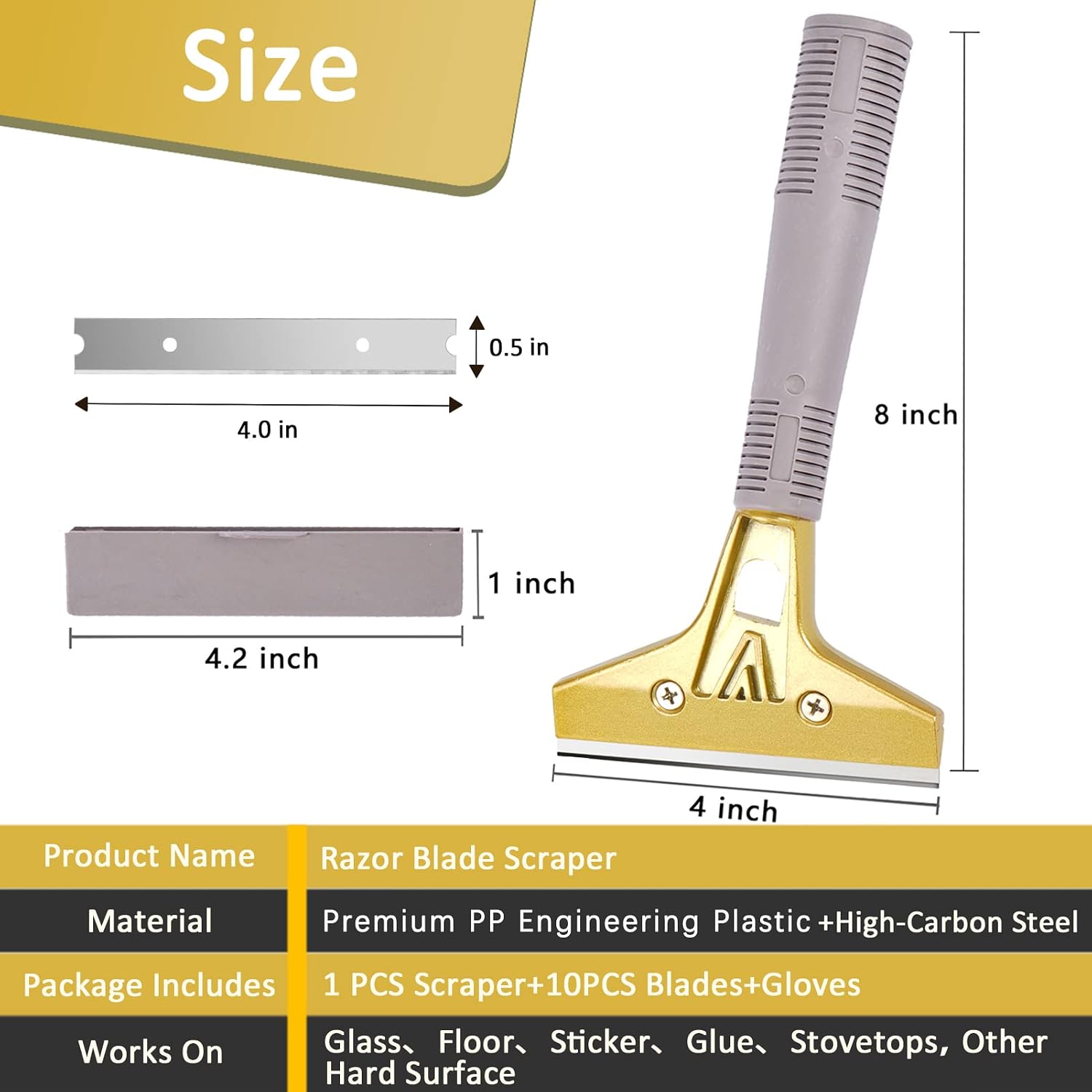Detalle de Wanguan Razor Blade Scraper, 4-Inch