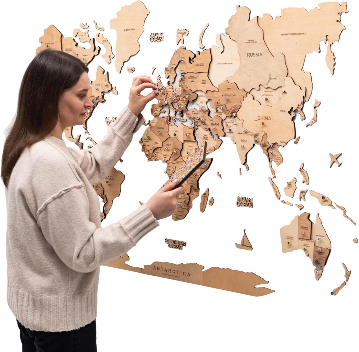 Thumbnail 6 de Enjoy The Wood Mapa Mundial 3D M oak