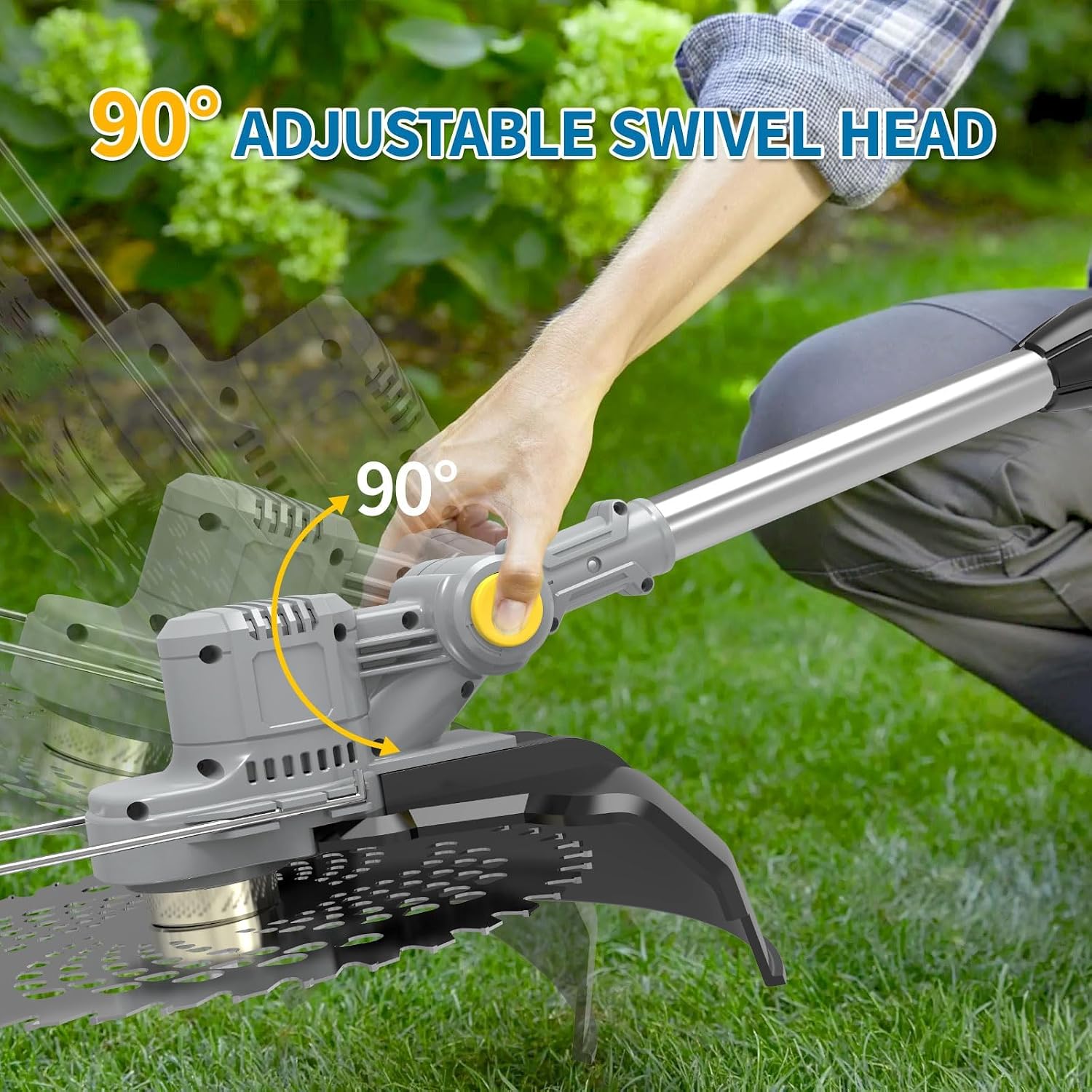 Thumbnail 3 de Fiutazge HY-08 accu-bosmaaier 4-in-1, 21 V met draaibare kop